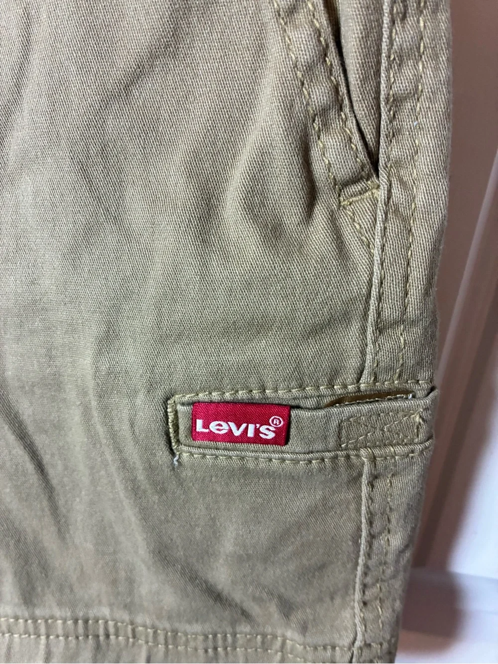 Levi's Kids Tan  Cargo Shorts with Red Logo Tab